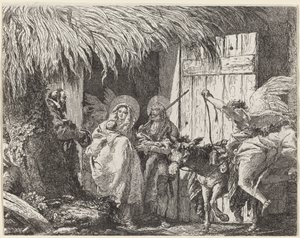 Joseph und Maria bereiten sich auf die Abreise vor von Giovanni Domenico Tiepolo