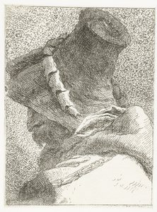 Mann mit abgewandtem Kopf und Hut von Giovanni Domenico Tiepolo