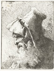 Mann mit Bart und Hut von Giovanni Domenico Tiepolo