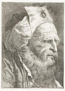 Mann mit Hut mit aufgeschlagener Krempe von Giovanni Domenico Tiepolo