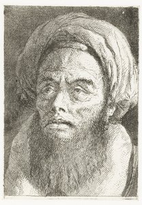 Mann mit Turban von Giovanni Domenico Tiepolo