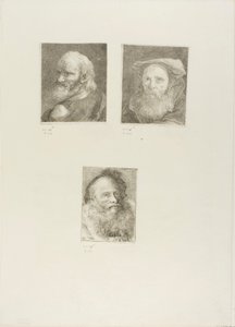 Alter Mann mit Bart, bärtiger alter Mann mit Hut, alter Mann mit dekorativer Mütze von Giovanni Domenico Tiepolo