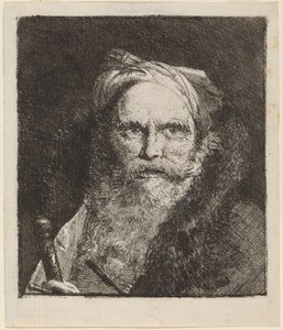 Alter Mann mit einem Schwert von Giovanni Domenico Tiepolo