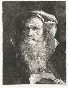 Alter Mann mit Bart und Buch von Giovanni Domenico Tiepolo