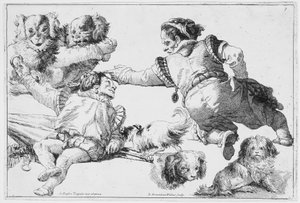 Studien von Zwergen und Hunden von Giovanni Domenico Tiepolo
