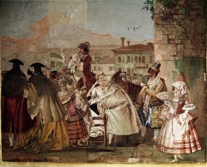 Der Scharlatan (Fresko im Karnevalssaal) von Giovanni Domenico Tiepolo