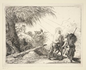 Die Heilige Familie auf einem felsigen Pfad, aus der Serie Idee pittoresche sulla fuga in Egitto (Flucht nach Ägypten)
