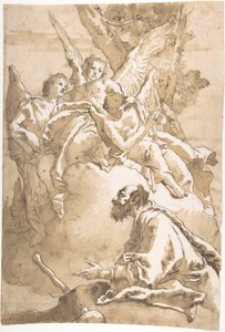 Die drei Engel erscheinen Abraham bei den Eichen von Mamre von Giovanni Domenico Tiepolo