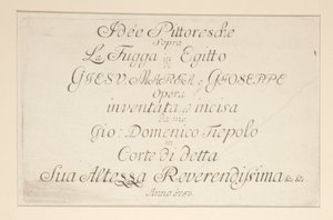 Titelseite, aus der Serie Idee pittoresche sopra la fuga in Egitto (Flucht nach Ägypten)