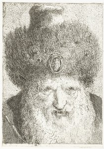 Türkischer Mann mit Pelzmütze (Sammlung Köpfe) von Giovanni Domenico Tiepolo
