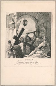 Via crucis - Station II, Er nimmt das Kreuz auf seine Schultern von Giovanni Domenico Tiepolo