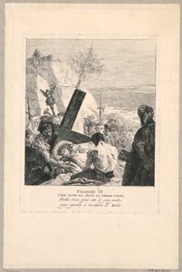 Via crucis - Station IX, Er fällt zum dritten Mal unter dem Kreuz von Giovanni Domenico Tiepolo