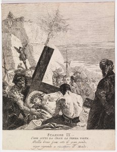 Via Crucis - Station IX. Jesus fällt zum dritten Mal von Giovanni Domenico Tiepolo