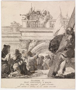 Via Crucis - Station I. Jesus wird zum Tode verurteilt von Giovanni Domenico Tiepolo