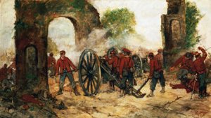 Verteidigung von Porta Capuana oder Schlacht von Volturno von Giovanni Fattori