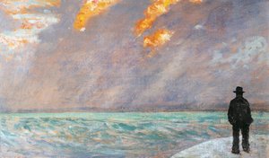 Florenz, Sonnenuntergang am Meer von Giovanni Fattori