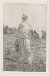 Soldat mit Eimer, von hinten gesehen von Giovanni Fattori