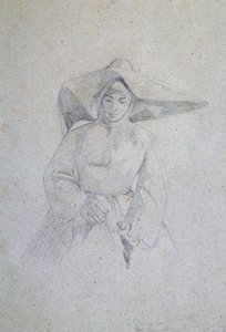 Studie einer Nonne für Das italienische Lager in der Schlacht von Magenta von Giovanni Fattori von Giovanni Fattori