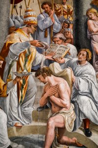 Taufe von Konstantin durch Papst Silvester I. von Giovanni Francesco (c.1488 1528) Penni