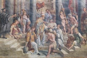 Die Taufe Konstantins (Detail), Konstantinsaal von Giovanni Francesco (c.1488 1528) Penni