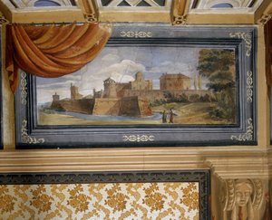 Ländliche Landschaft mit Gebäuden