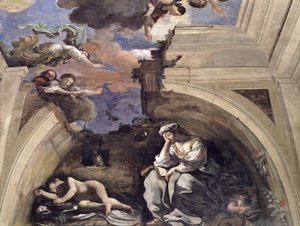 Die Sala di Aurora (Detail einer Allegorie der Nacht) von Giovanni Francesco Barbieri