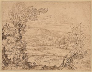 Landschaft mit Fluss und Aquädukt von Giovanni Francesco Grimaldi