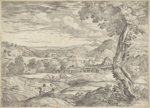 Landschaft mit einer Ziegelfabrik