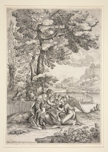 Ruhe auf der Flucht nach Ägypten von Giovanni Francesco Grimaldi
