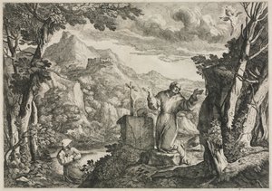 Der heilige Franz von Assisi empfängt die Stigmata von Giovanni Francesco Grimaldi