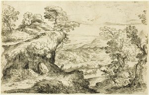 Zwei Männer auf einem Berggipfel von Giovanni Francesco Grimaldi