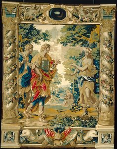 Venus sagt Aeneas und seinem Freund Achates, dass sie nach Karthago gehen sollen, 1679 von Giovanni Francesco Romanelli