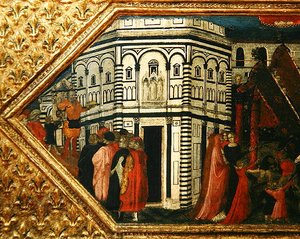 Cassone mit einer Szene des Palio von S. Giovanni