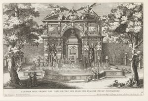 Brunnen mit hydraulischer Orgel in den Gärten der Villa d