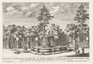 Brunnen von Narziss in der Villa Borghese in Rom