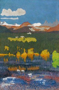 Panorama von Flims. Triptychon, linkes Panel, 1904