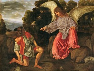 Tobias und der Engel, ca. 1530 von Giovanni Girolamo Savoldo