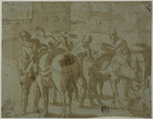 Maultiertreiber und Maultiere