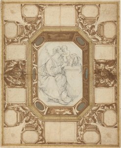 Decke mit allegorischen Figuren und den Waffen von Papst Sixtus V (Guerra