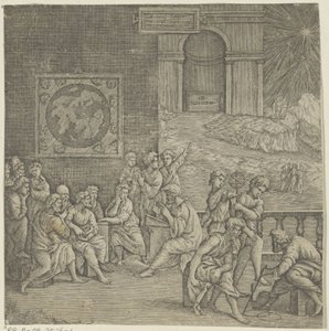 Schule eines Philosophen von Giovanni Jacopo Caraglio (attributed to)