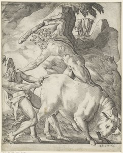 Herkules kämpft mit Cacus von Giovanni Jacopo Caraglio