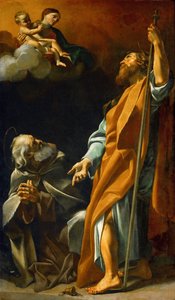 Die Jungfrau Maria erscheint den Heiligen Jakobus und Antonius Abbas von Giovanni Lanfranco