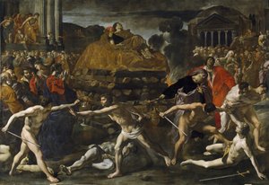 Begräbniszeremonie eines römischen Kaisers, Gemälde von Giovanni Lanfranco (1582-1647) um 1636, Prado Museum, Madrid von Giovanni Lanfranco