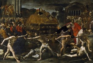 Begräbnis eines römischen Kaisers, Einäscherungszeremonie von Giovanni Lanfranco