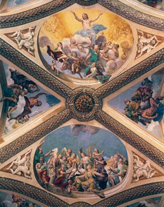 Herrlichkeit Christi, Fresko, von Giovanni Lanfranco, Gewölbe der Kirche der Kartause von San Martino, Neapel, Kampanien, Italien