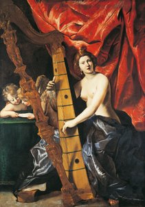 Venus spielt Harfe, Allegorie der Musik