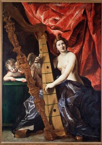 Frau, die Harfe spielt (Allegorie der Musik)