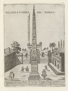 Der ägyptische Obelisk von Ramses II auf der Piazza del Popolo in Rom von Giovanni Maggi