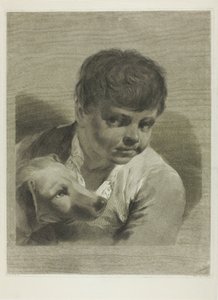 Ein Junge mit einem Hund von Giovanni Marco Pitteri