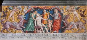 Das astrologische Zeichen der Jungfrau, Kammer des Zodiaks (Detail) von Giovanni Maria Falconetto